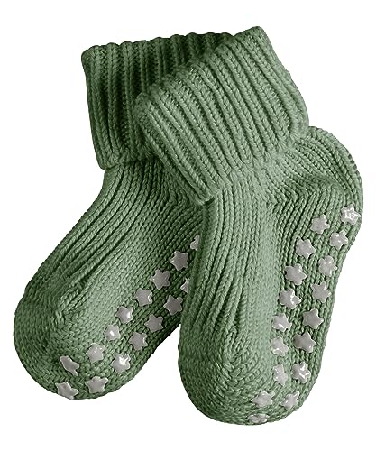 FALKE Catspads Cotton Skarpety Pantufla Unisex Dziecko Bawełna Niebieski Różowy Wiele Klamki Antypoślizgowe Ciepłe Jednokolorowe Oddychające 1 Para, Grün Mineral Green 7016, 62-68