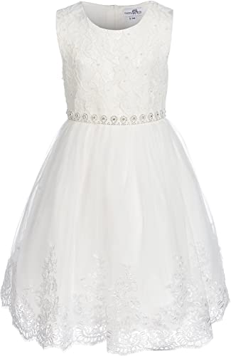 Happy Girls sukienka dziewczęca, écru, 152 cm