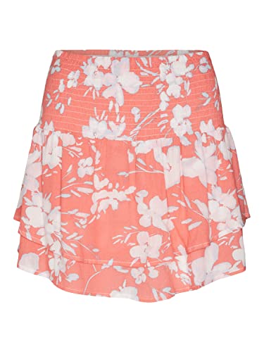 VERO MODA Damska spódnica mini Vmmenny WVN Ga, Ge Peach/Aop: mille, S