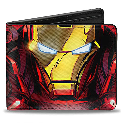 Klamra w dół unisex Marvel Avengers portfel żelazny mężczyzna twarz + klatka piersiowa reaktor C dwustronny, wielobarwny, Jeden rozmiar