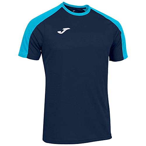 Joma Męski T-shirt z krótkim rękawem, Eco Championship, granatowy, turkusowy, fluorescencyjny, 3XS