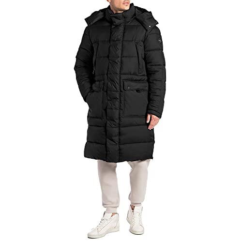 Replay Męski alternatywny płaszcz puchowy, 098 BLACK, L