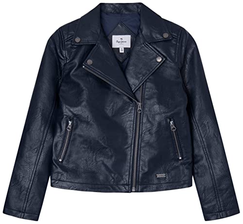 Pepe Jeans Sophie Kurtka ze sztucznej skóry Dziewczyny i Dziewczyny, Niebieski (Dulwich), 6 lat