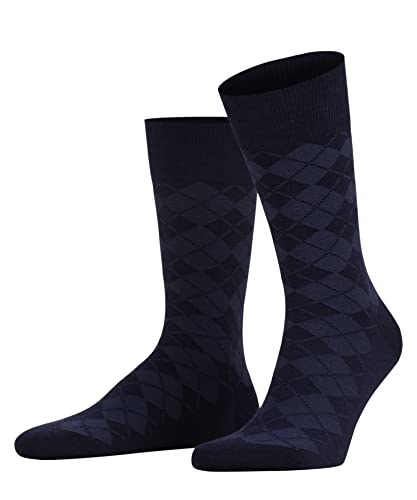 Burlington Mężczyźni Skarpety Leyton M SO Wełna z wzorem 1 Para, Niebieski (Marine 6120), 40-46