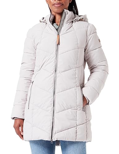 camel active Damski długi płaszcz buforowy z nowoczesnym pikowaniem, brązowy, 40