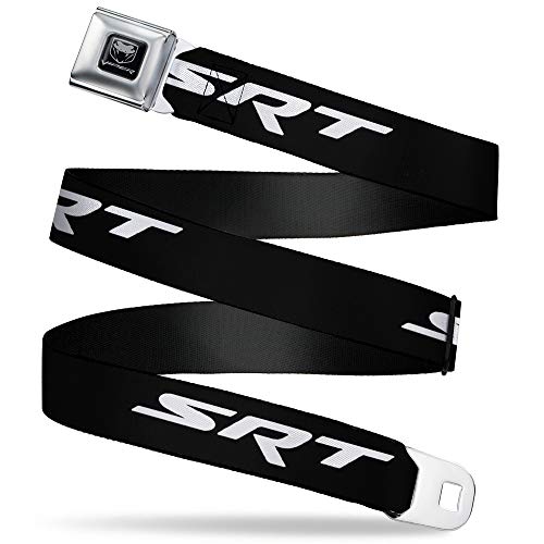 Buckle-Down Pasek unisex pas bezpieczeństwa czarny czerwony biały 81 do 132 cm, Viper SRT Hellcat, 4,5 cm szerokie spodnie rozmiar 81-52