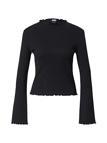 Urban Classics Damska koszulka z długim rękawem z okrągłym dekoltem, czarna, 4XL