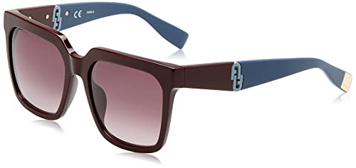 Furla Unisex SFU594 okulary przeciwsłoneczne, bordowe, rozmiar 55, bordowy, 55