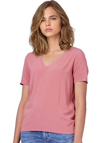 ONLY Onlmerle V-neck Ss Dnm Tee T-Shirt damski, mauvewood, S
