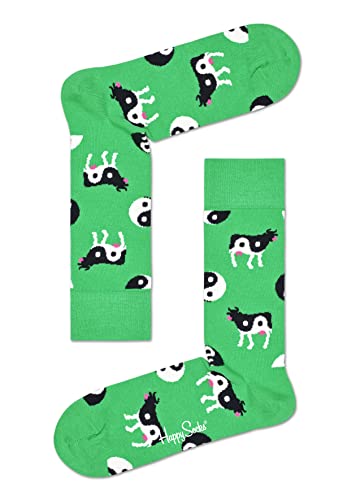 Happy Socks Ying Yang Cow Sock, kolorowe i zabawne, Skarpety dla kobiet i mężczyzn, Zielony (36-40)