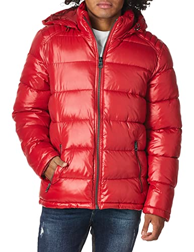 GUESS Męska kurtka Puffer Mid Weight, Czerwony, XXL