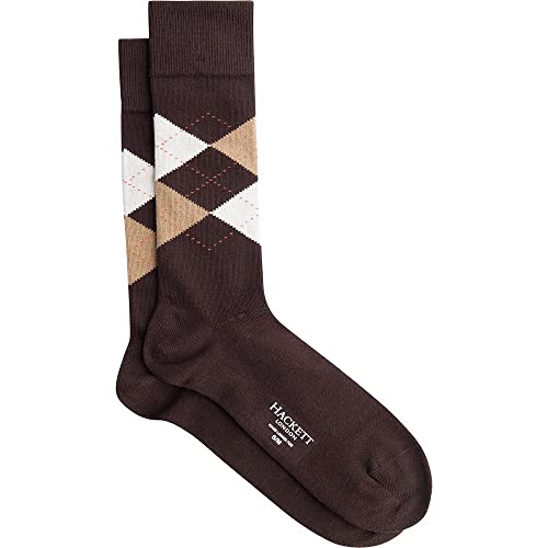 Hackett London Męskie skarpety Argyle Socks, brązowe/TAN, S/M