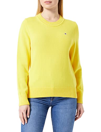 GANT Damski sweter ICON G Cotton C-Neck Pulower damski, żółty (Canary Yellow), standardowy, Canary yellow, M