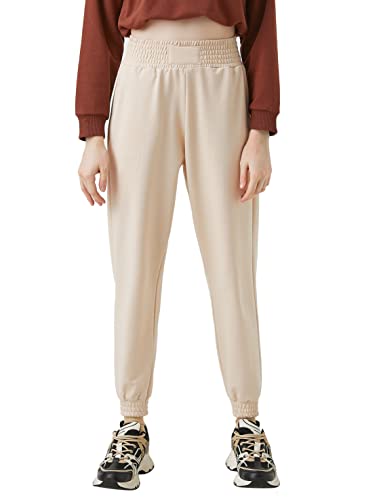 Koton Damskie spodnie dresowe z elastycznym paskiem, beżowy (058), XL