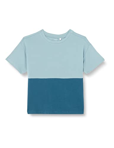 Bestseller A/S Chłopcy NMMJERRIE SS Boxy TOP T-shirt, Smoke Blue, 104, Smoke Blue, 104
