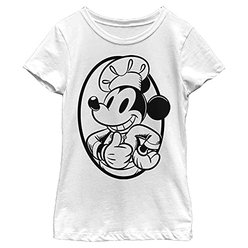 Disney Chef Mickey Circle koszulka dziewczęca (1 opakowanie), Biały, M