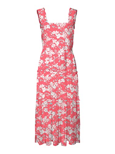 VERO MODA Sukienka damska Vmmenny Sl Smock Calf Dress WVN Ga, Ge Peach/Aop: mille, L