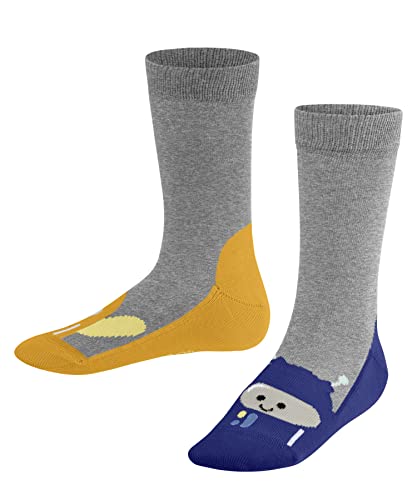 FALKE Uniseks - dzieci Skarpety Bubble Robots K SO Bawełna z wzorem 1 Para, Szary (Light Grey 3400), 23-26 (2-3 lata)