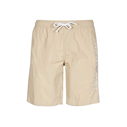 Emporio Armani Swimwear Emporio Armani Embroidery Logo Boxer Short Swim Trunks, Sand Yellow, 52, Piaskowy żółty