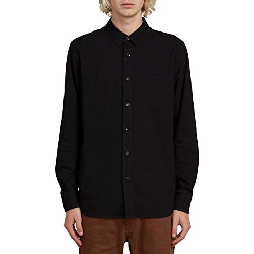 Volcom Męska koszula z długim rękawem Oxford ze stretchem, Nowy czarny, XS
