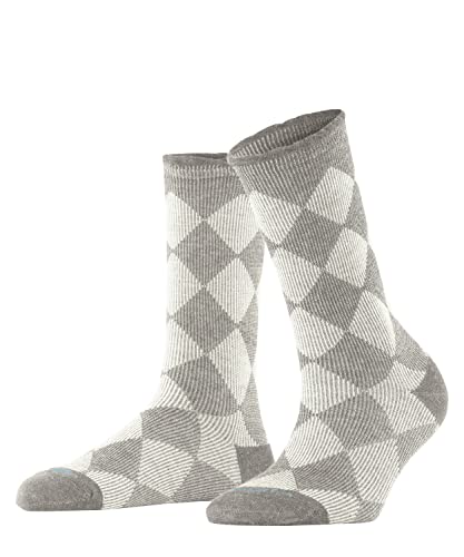 Burlington Kobiety Skarpety Dalston W SO Organiczna Trwała Bawełna Wełna Dziewicza z wzorem 1 Para, Szary (Cloud Melange 3228), 36-41