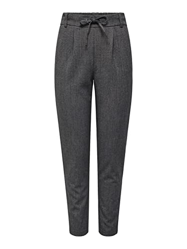 ONLY Damskie spodnie Onlpoptrash-Elise Easy Melange Pant Noos, ciemnoszary melanż, (L) W / 32L