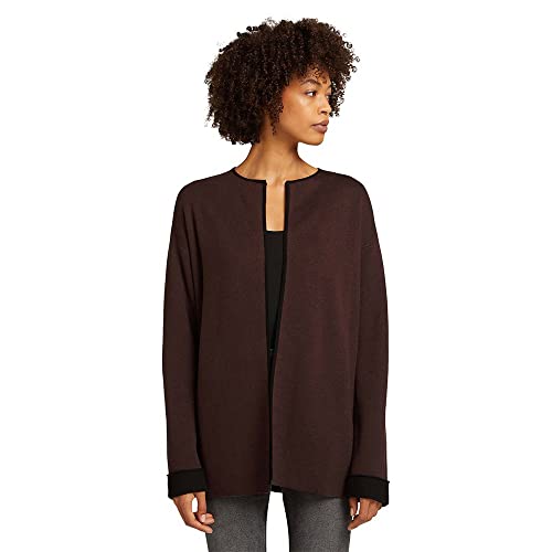 TOM TAILOR Damski Dwukolorowy kardigan 1028974, 13234 - Java Dark Brown, M