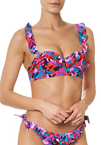 goldenpoint Bikini damski kostium kąpielowy push-up biustonosz haft Groovie Holiday, wielokolorowa, 80B
