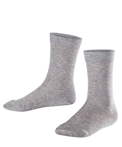 FALKE Uniseks - dzieci Skarpety Cotton Finesse K SO Merceryzowana Bawełna Fil d'Ecosse jednokolorowe 1 Para, Szary (Concrete Melange 3615), 39-42 (13-16 lata)