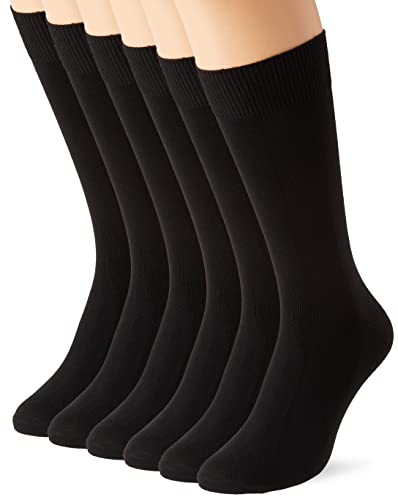FM London Skarpety męskie 6-Pack z technologią ochrony przed zapachami HyFresh | 6-11 UK, opcje kolorów, 24 godziny miękkie skarpety odzieżowe, Czarny (czarny), 39/46 EU