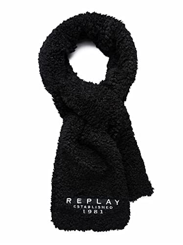 Replay Szalik damski, 098 BLACK, Rozmiar Uniwersalny