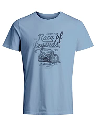 Bestseller A/S Koszulka męska Jprblubike Tee FST Jun23 Pls T-Shirt, Faded Denim, 4XL, Faded Denim, 4XL