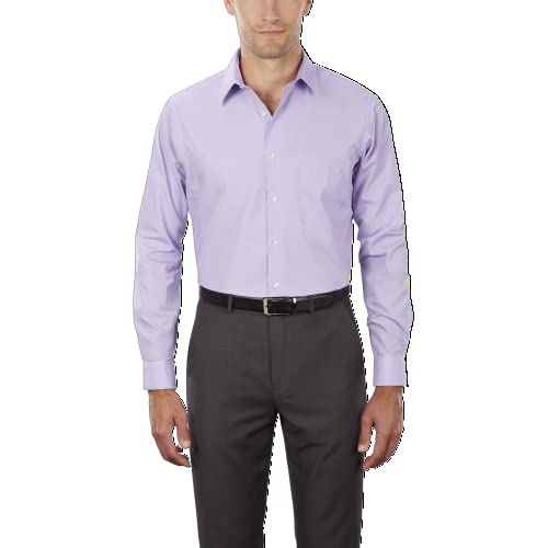 Van Heusen Męska koszula z dużą sukienką wysoki krój Popelina, lawenda, 5XL (Szyja 56 cm Rękawy 94/97 cm)