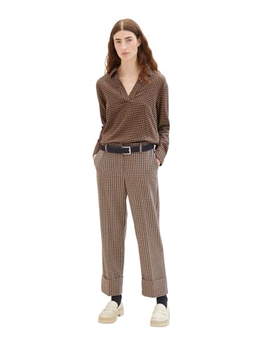 TOM TAILOR Bluzka damska, 32406 – Navy Blush Check Woven, 38
