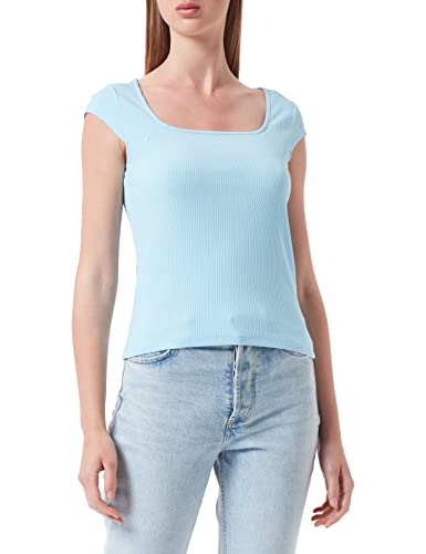 ONLY Onlanouk Life S/S Squareneck Noos Top damski, Airy Blue, L