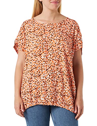 Kaffe Curve Kcsonna Stanley Top Bluzka damska, Vermilion/Lupine Flower, 46/du?y rozmiar