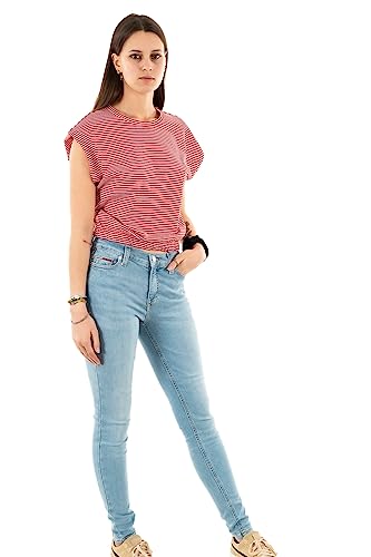 ONLY Women's ONLMAY S/S Cropped Box JRS Top, High Risk Red, L, czerwony (high risk red), L