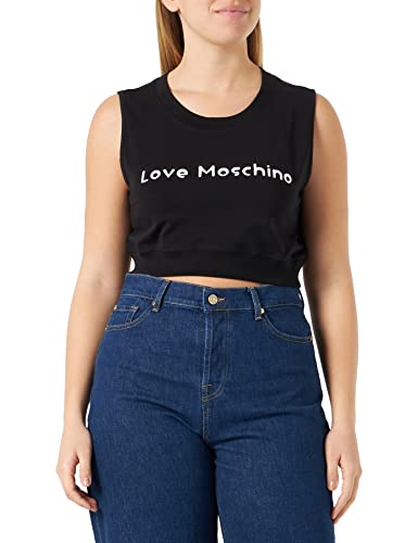 Love Moschino Damski top cropped, czarny, 44, czarny, 44