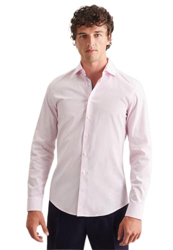 Seidensticker Męska koszula biznesowa – slim fit – łatwa do prasowania – kołnierz Kent – długi rękaw – 100% bawełna, Rosa, 43