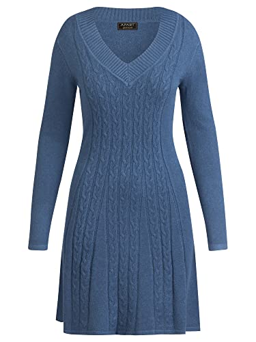 ApartFashion Sukienka z dzianiny dla kobiet, jasnoniebieska, normalna, jasnoniebieski, 40