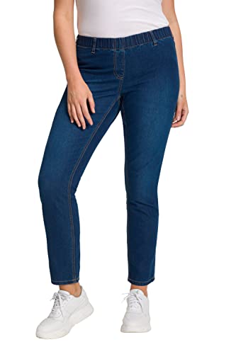 Ulla Popken Damskie spodnie jeansowe, Sienna, Blue Denim, 40W / 30L