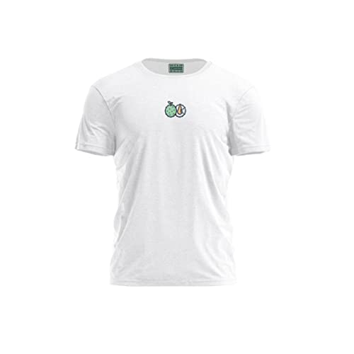 Bona Basics, Męski T-shirt z cyfrowym nadrukiem,% 100 bawełna, biały, na co dzień, męskie topy, rozmiar: S, biały, S