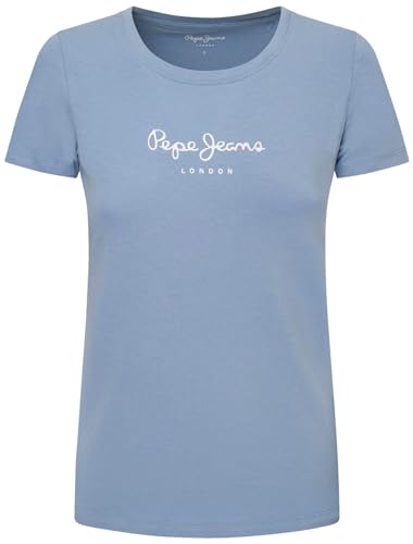 Pepe Jeans Koszulka damska New Virginia Ss N, niebieski (stalowy niebieski), S