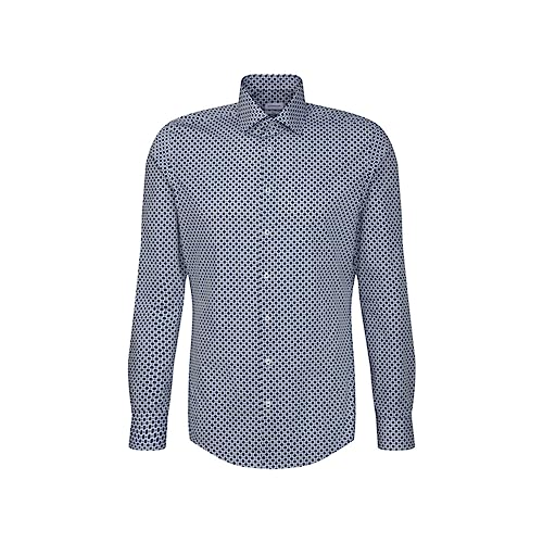 Seidensticker Męska koszula slim fit z długim rękawem, zielony, 40