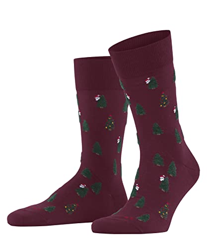 Burlington Hidden Santa zrównoważona bawełna biologiczna półwysoka ze wzorem 1 para skarpet, czerwony (Burgundy 8326), 40-46