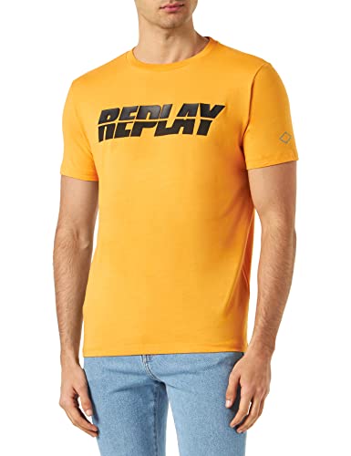 Replay T-shirt męski, 143 pomarańczowy, XL