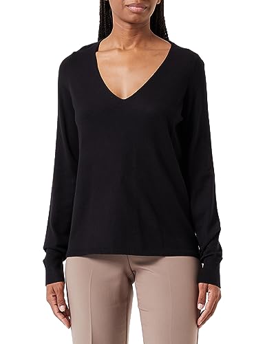 VERO MODA Vmhappiness Ls V-Neck Ga Boo sweter damski, czarny, S