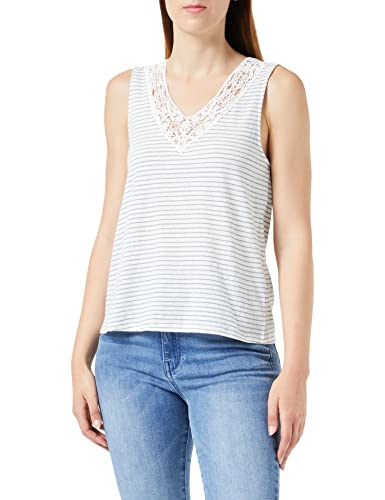 Bestseller A/S Damski ONLBENITA S/L V-Neck JRS Top, Chinois Green/Stripes:Cloud Dancer, XS, Chinois Green/Stripes:cloud Dancer, XS