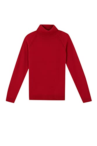DeFacto Sweter z długim rękawem dla dziewcząt - sweter z długim rękawem dla dziewcząt topy (RED, 13/14 Y), czerwony, 13-14 Lata