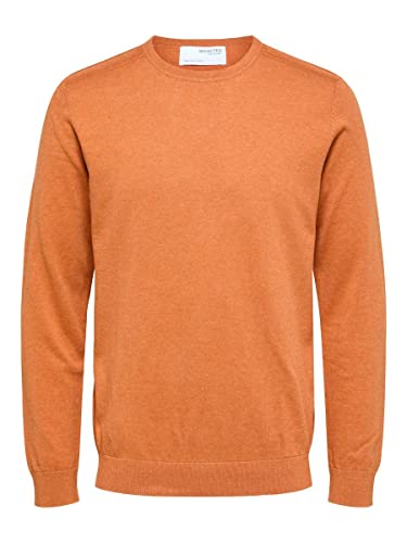 SELECTED HOMME Sweter męski Pima bawełna, Bombay Brown, S